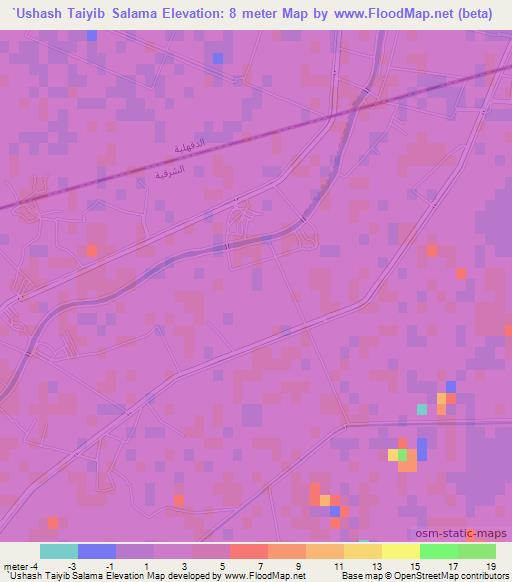 `Ushash Taiyib Salama,Egypt Elevation Map