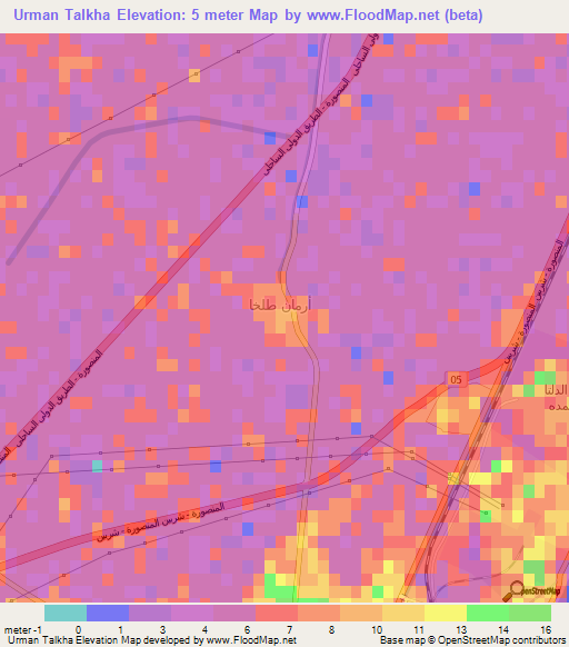 Urman Talkha,Egypt Elevation Map