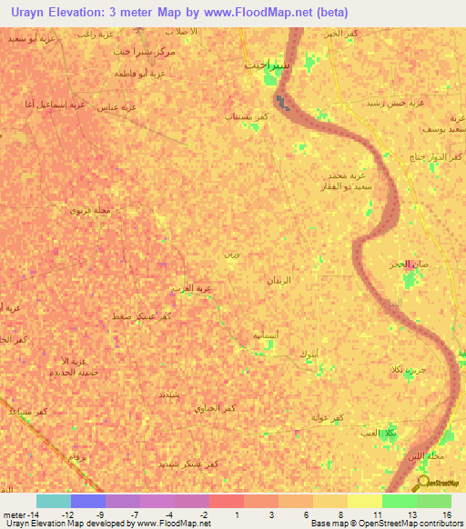 Urayn,Egypt Elevation Map