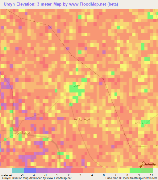 Urayn,Egypt Elevation Map