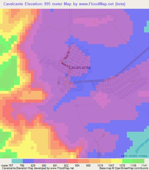 Cavalcante,Brazil Elevation Map