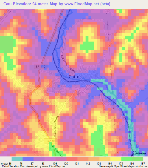 Catu,Brazil Elevation Map