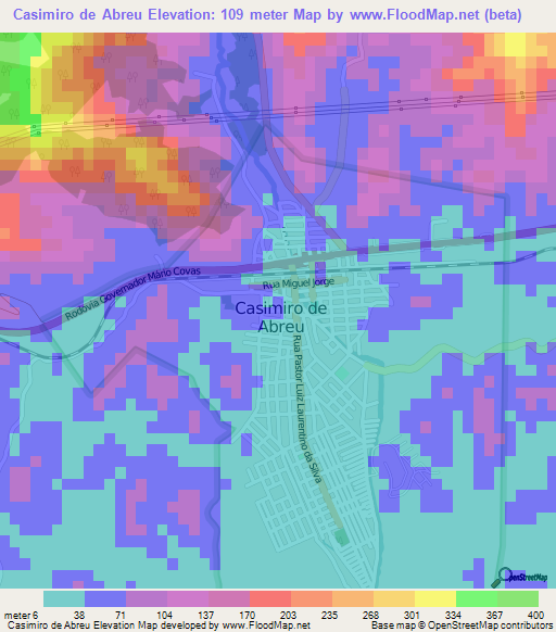 Casimiro de Abreu,Brazil Elevation Map