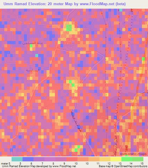 Umm Ramad,Egypt Elevation Map