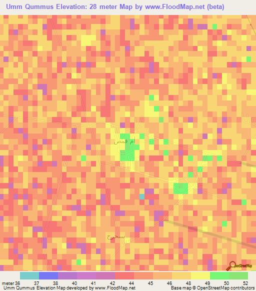 Umm Qummus,Egypt Elevation Map