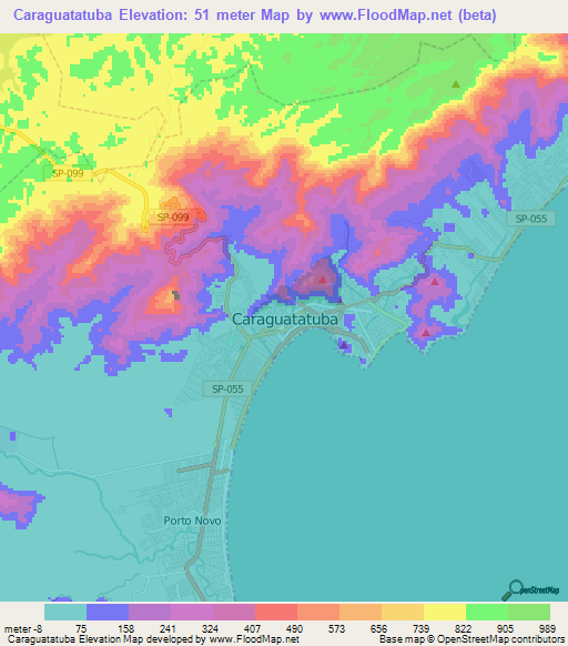 Caraguatatuba,Brazil Elevation Map