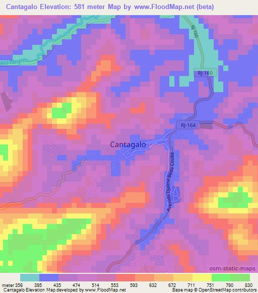 Cantagalo,Brazil Elevation Map