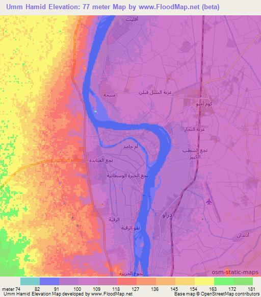 Umm Hamid,Egypt Elevation Map