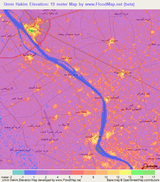 Umm Hakim,Egypt Elevation Map
