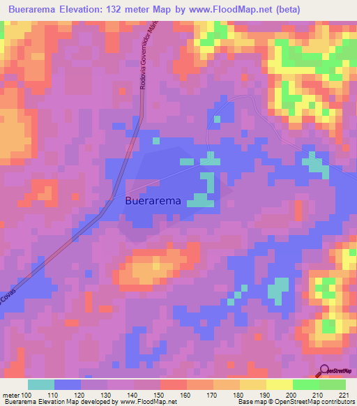 Buerarema,Brazil Elevation Map