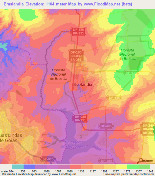 Braslandia,Brazil Elevation Map