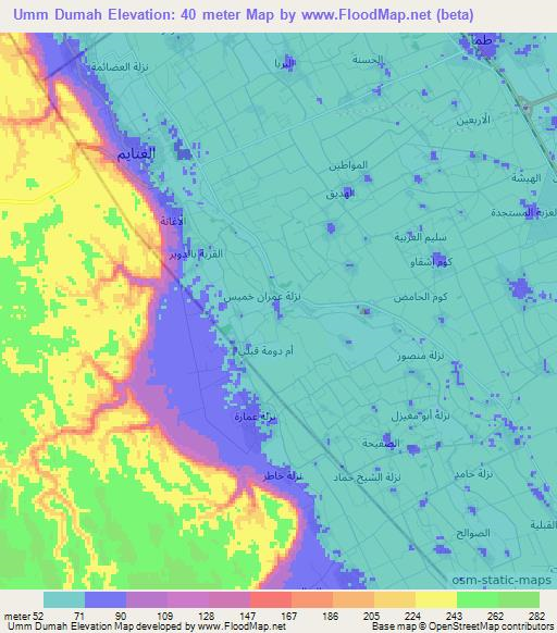 Umm Dumah,Egypt Elevation Map