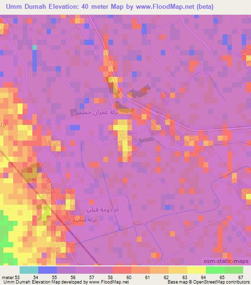 Umm Dumah,Egypt Elevation Map