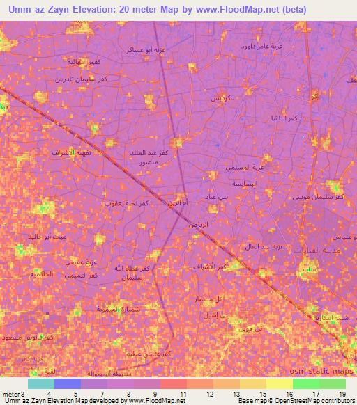 Umm az Zayn,Egypt Elevation Map