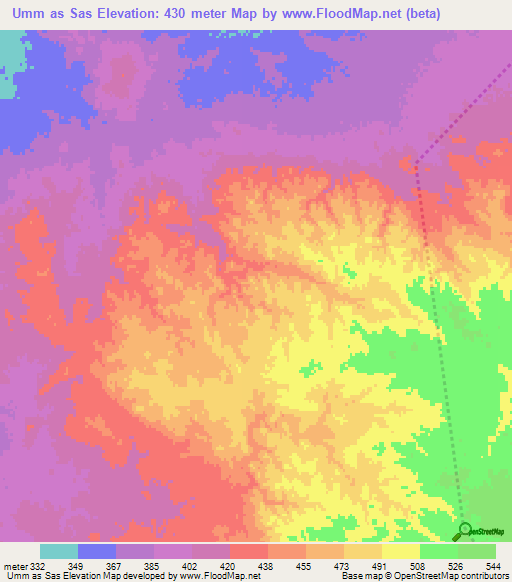 Umm as Sas,Egypt Elevation Map