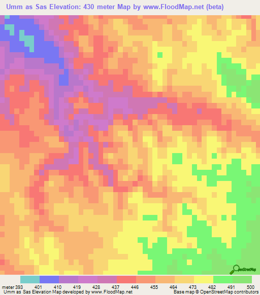 Umm as Sas,Egypt Elevation Map