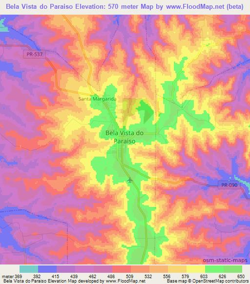 Bela Vista do Paraiso,Brazil Elevation Map