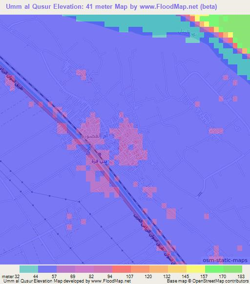 Umm al Qusur,Egypt Elevation Map