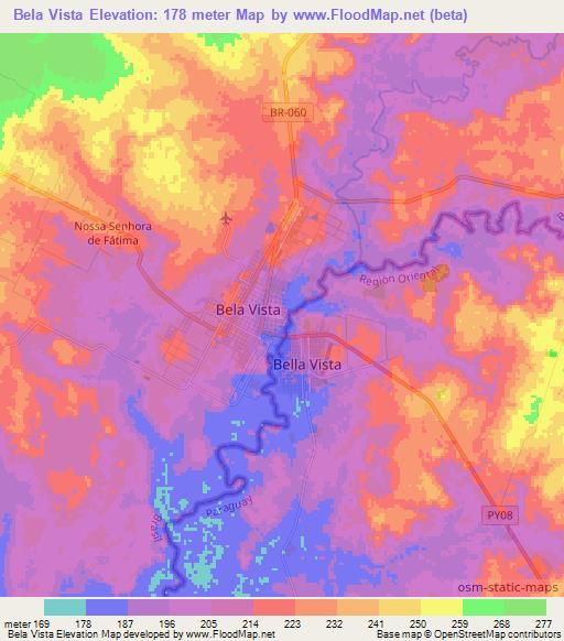 Bela Vista,Brazil Elevation Map