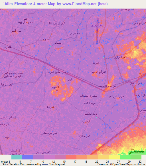 `Alim,Egypt Elevation Map