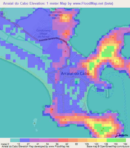 Arraial do Cabo,Brazil Elevation Map