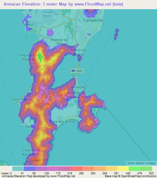 Armacao,Brazil Elevation Map