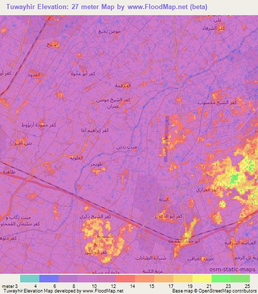 Tuwayhir,Egypt Elevation Map