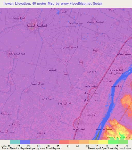 Tuwah,Egypt Elevation Map