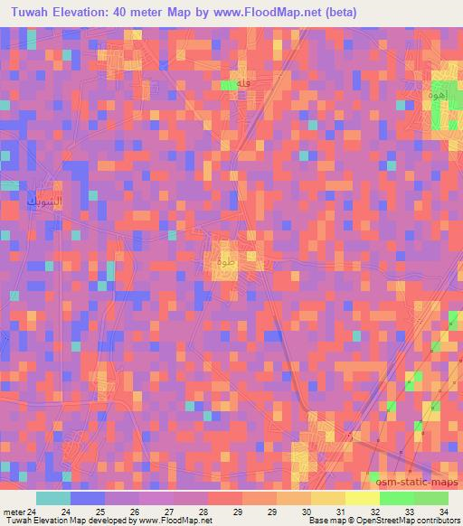 Tuwah,Egypt Elevation Map