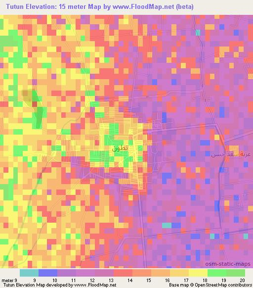 Tutun,Egypt Elevation Map