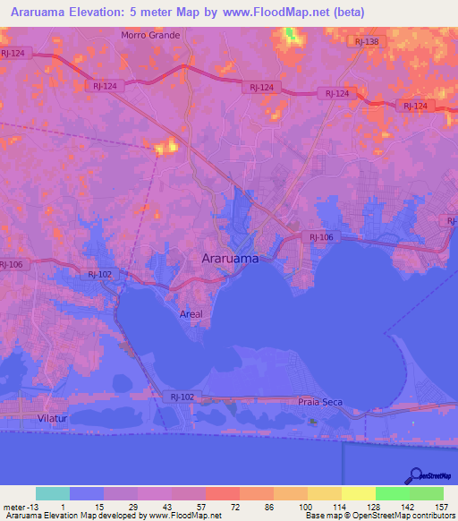 Araruama,Brazil Elevation Map