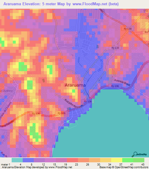 Araruama,Brazil Elevation Map