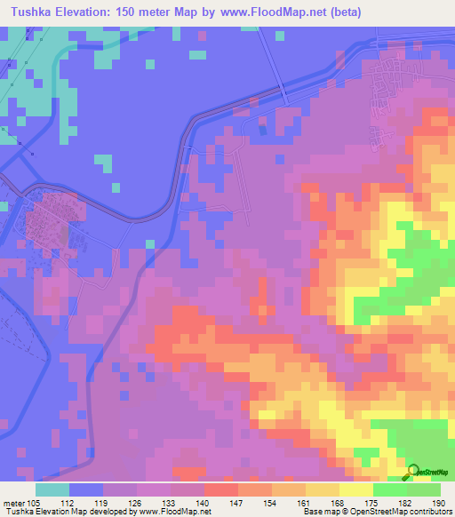 Tushka,Egypt Elevation Map