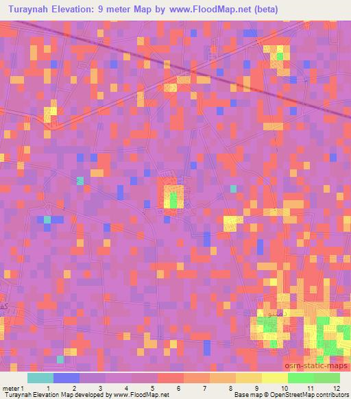 Turaynah,Egypt Elevation Map