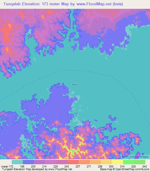 Tunqalah,Egypt Elevation Map