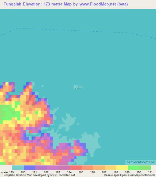 Tunqalah,Egypt Elevation Map