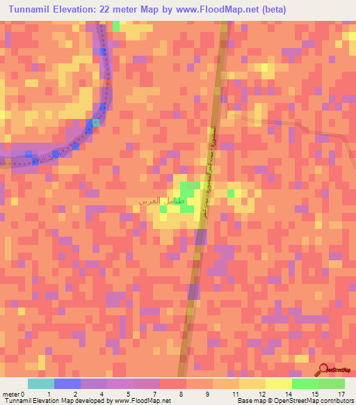 Tunnamil,Egypt Elevation Map