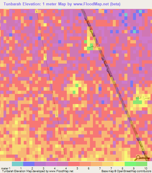 Tunbarah,Egypt Elevation Map