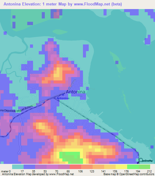 Antonina,Brazil Elevation Map