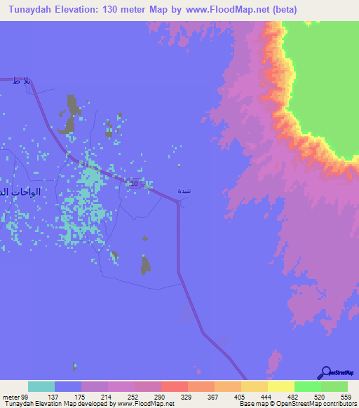 Tunaydah,Egypt Elevation Map