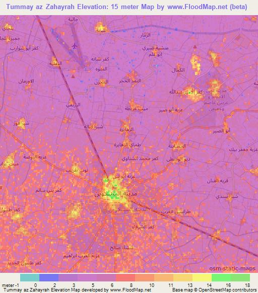 Tummay az Zahayrah,Egypt Elevation Map