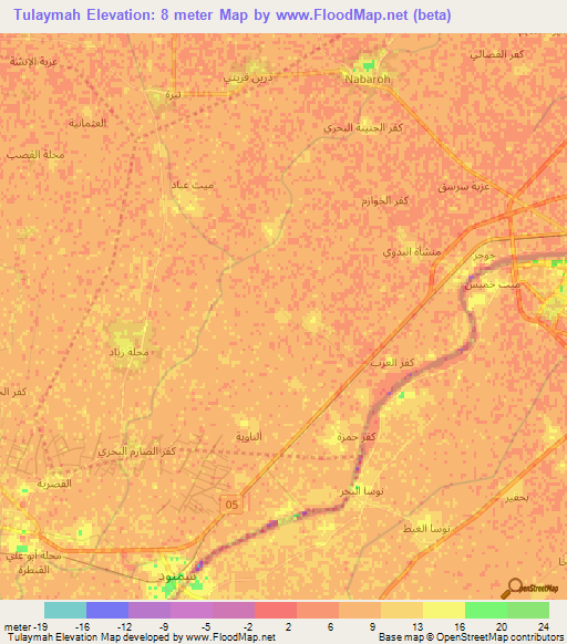 Tulaymah,Egypt Elevation Map