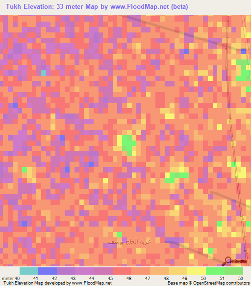 Tukh,Egypt Elevation Map