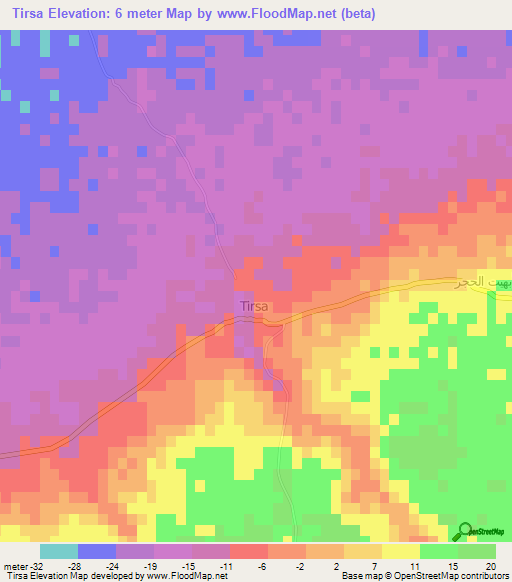 Tirsa,Egypt Elevation Map