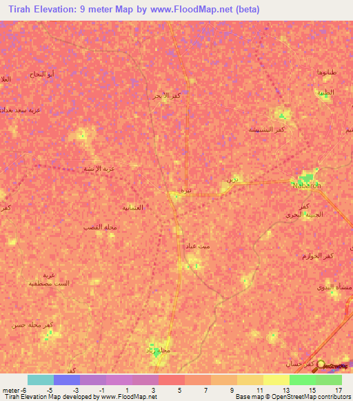 Tirah,Egypt Elevation Map