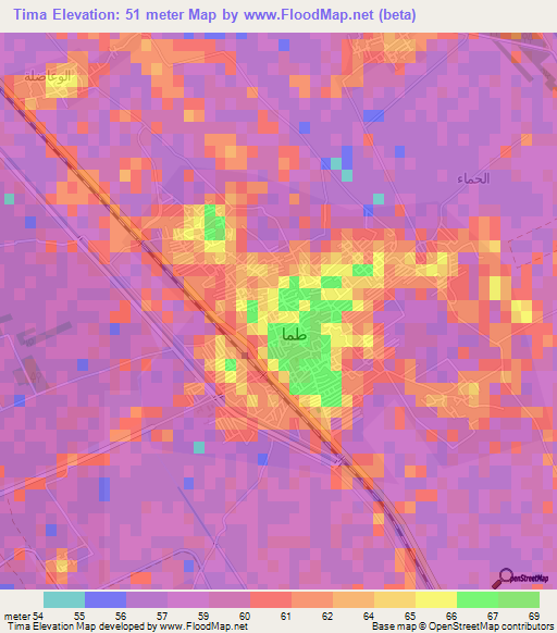 Tima,Egypt Elevation Map