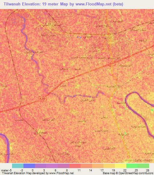 Tilwanah,Egypt Elevation Map