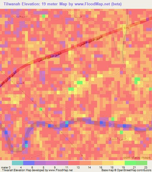 Tilwanah,Egypt Elevation Map