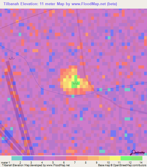 Tilbanah,Egypt Elevation Map