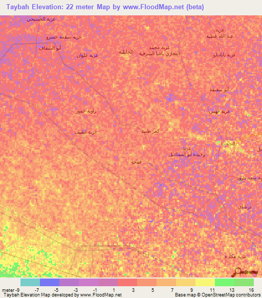 Taybah,Egypt Elevation Map